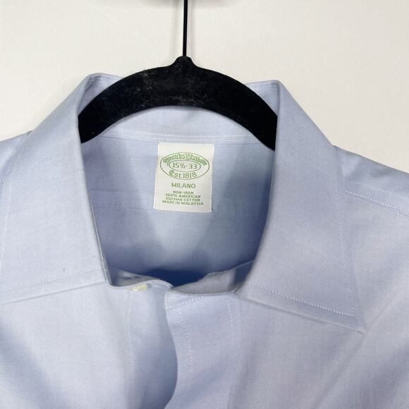 Brooks Brothers Set of 2 15.5 Neck 33 Sleeve Blue Supima Cotton Button Down - Picture 6 of 14